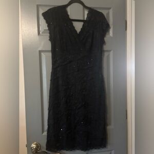 Marina cap sleeve v-neck lace and beaded sequin dress size 12